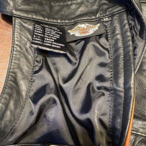 Woman's Harley Davidson Leather Chaps - Black and Orange - Size M - Picture 8 of 10